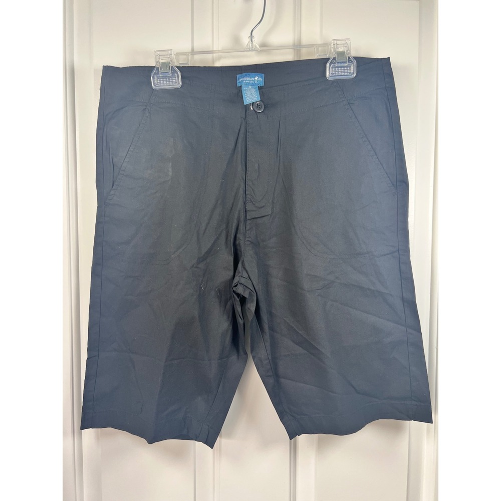 Caribbean Joe Island Supply Co Black Bermuda Shorts Womens Size 12 Cotton Blend